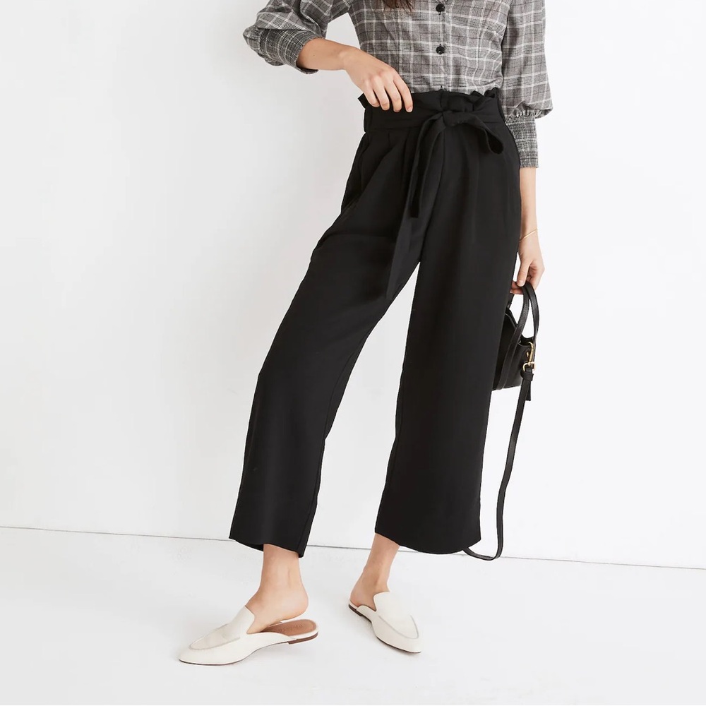 Madewell Tie-Waist Huston Pull-On Crop Pants